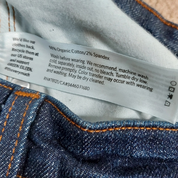 Eileen Fisher straight leg mid rise jeans petite - Picture 5 of 9